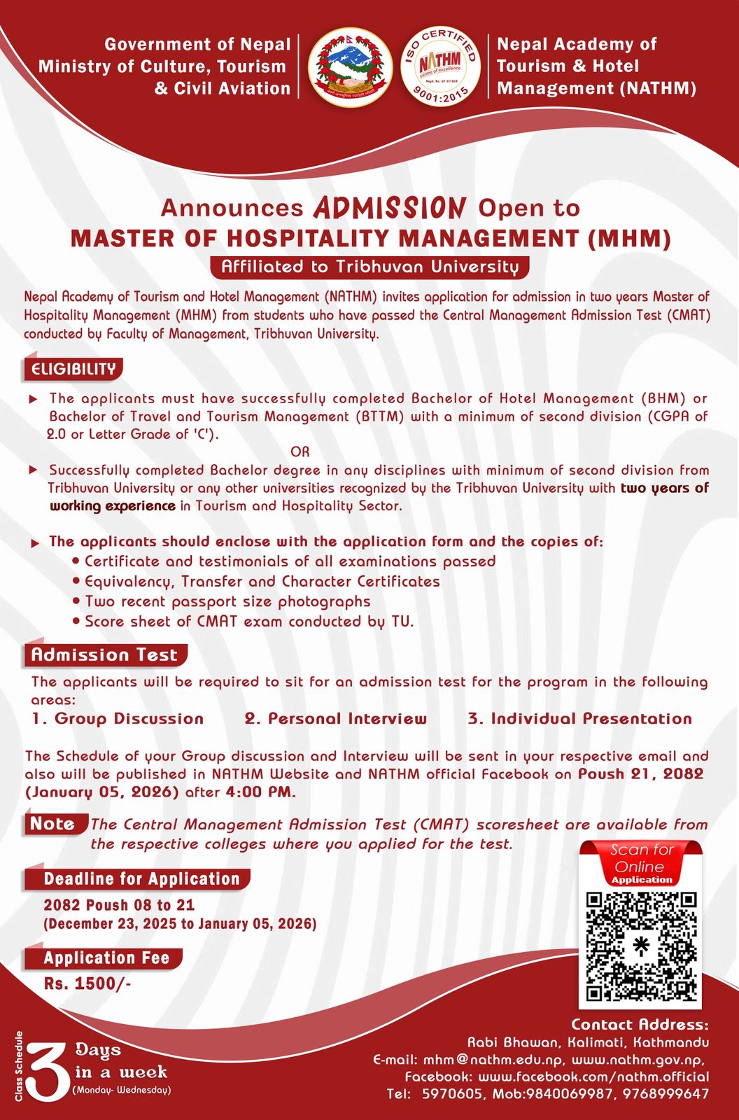Admission Open for MHM Program
